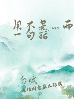 用不是…而是写一句话