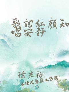 歌词红颜知己原唱安静