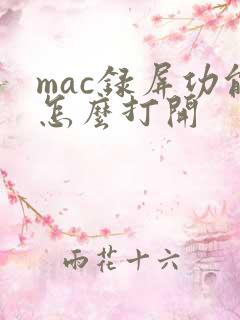 mac录屏功能怎么打开
