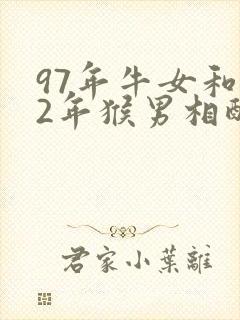 97年牛女和92年猴男相配吗