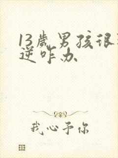 13岁男孩很叛逆咋办