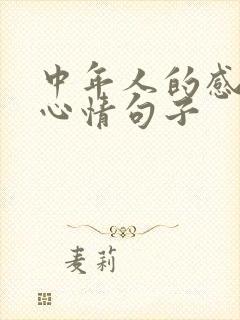 中年人的感慨语心情句子