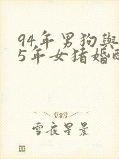 94年男狗与95年女猪婚配如何