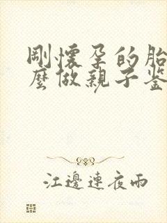 刚怀孕的胎儿怎么做亲子鉴定