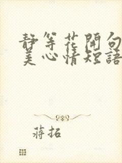 静等花开句子唯美心情短语