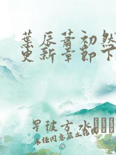 叶辰萧初然最新更新章节下载