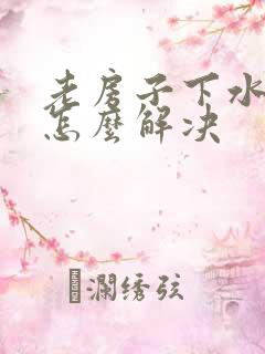 老房子下水反味怎么解决