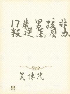 17岁男孩非常叛逆怎么办