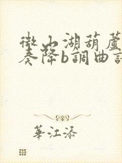 微山湖葫芦丝演奏降b调曲谱