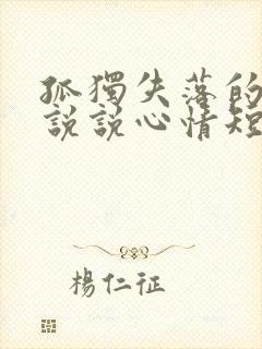 孤独失落的伤感说说心情短语句子