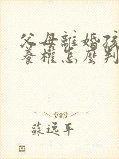 父母离婚孩子抚养权怎么判定