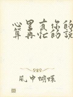 心里有你的人就算再忙的说说