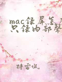 mac录屏怎么只录内部声音