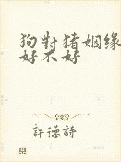 狗对猪姻缘相配好不好