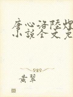唐心洛陆煜宸的小说全文免费阅读