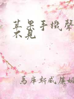 苹果手机声音听不见