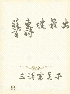 苏东坡最出名十首诗