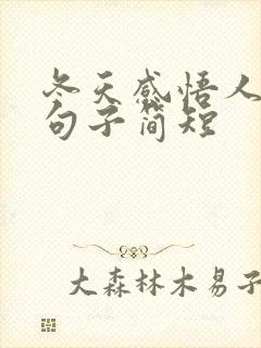 冬天感悟人生的句子简短