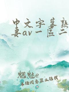 中文字幕熟女人妻av一区二区三区