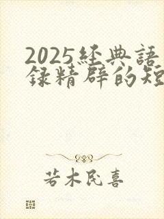 2025经典语录精辟的短句