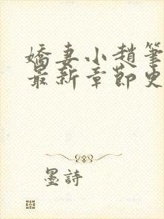 娇妻小赵笔趣阁最新章节更新时间