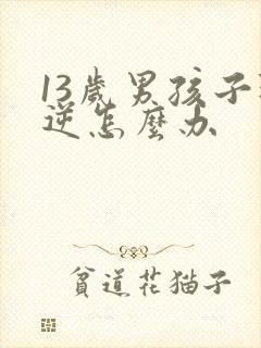 13岁男孩子叛逆怎么办