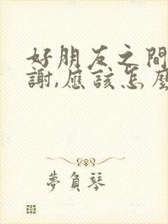 好朋友之间说谢谢,应该怎么回