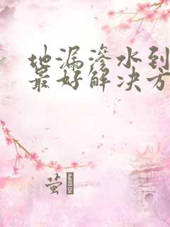 地漏渗水到楼下最好解决方法