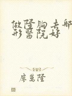 做隆胸去哪家整形医院好