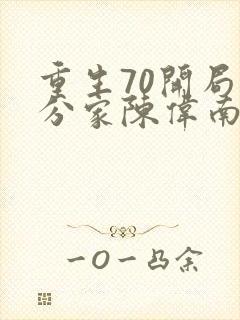重生70开局被分家陈伟南小说