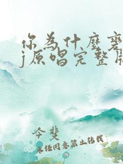 你为什么变了dj原唱完整版