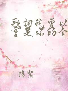 歌词我曾以为我会是你的全部