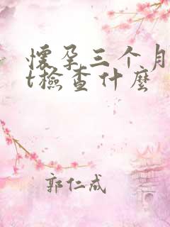 怀孕三个月做nt检查什么