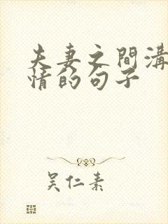 夫妻之间沟通感情的句子