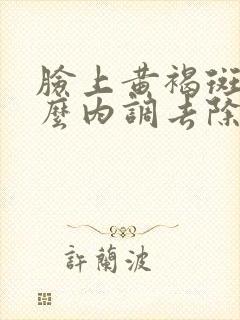 脸上黄褐斑要怎么内调去除