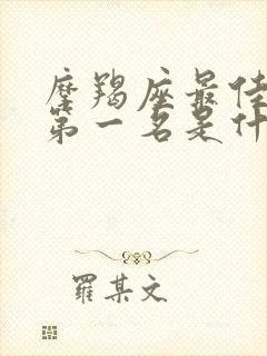 摩羯座最佳配对第一名是什么座