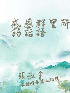 感恩群里所有人的话语