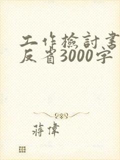 工作检讨书自我反省3000字