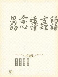 思念远方的孩子的心情短语