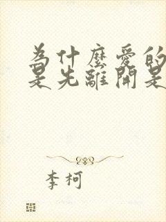 为什么爱的人总是先离开是什么歌