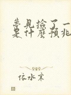 梦见捡了一只狗是什么预兆