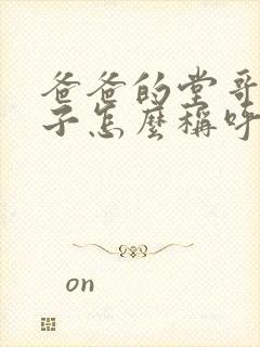 爸爸的堂哥的儿子怎么称呼