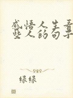 感悟人生看透一些人的句子