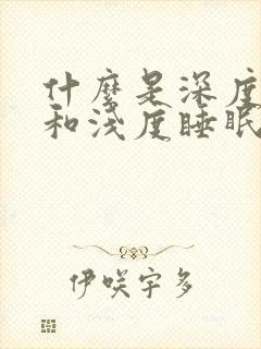 什么是深度睡眠和浅度睡眠