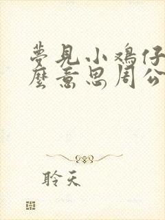 梦见小鸡仔是什么意思周公解梦