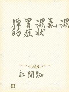 脾胃湿气湿热重的症状