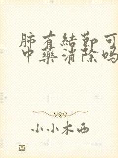 肺有结节可以用中药消除吗