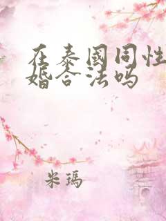 在泰国同性恋结婚合法吗