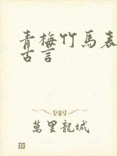 青梅竹马表兄妹古言