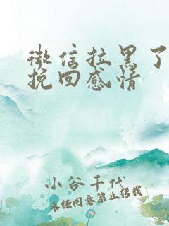 微信拉黑了怎么挽回感情